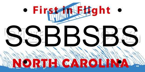 SSBBSBS North Carolina License Plate