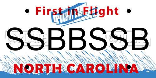 SSBBSSB North Carolina License Plate