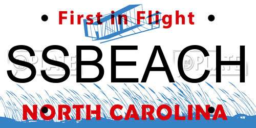 SSBEACH North Carolina License Plate