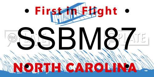 SSBM87 North Carolina License Plate