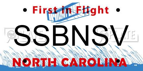 SSBNSV North Carolina License Plate