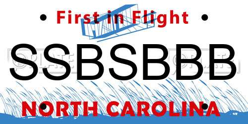 SSBSBBB North Carolina License Plate