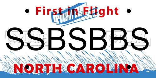 SSBSBBS North Carolina License Plate