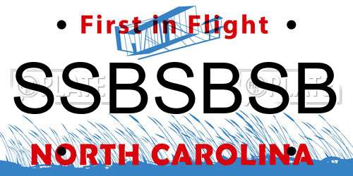 SSBSBSB North Carolina License Plate