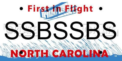 SSBSSBS North Carolina License Plate