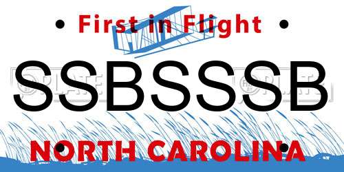 SSBSSSB North Carolina License Plate