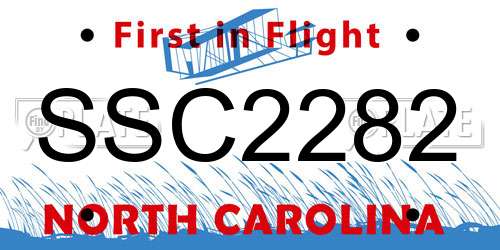 SSC2282 North Carolina License Plate