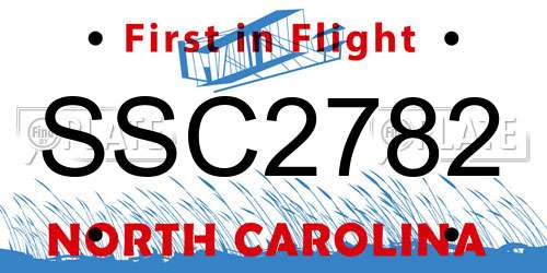 SSC2782 North Carolina License Plate