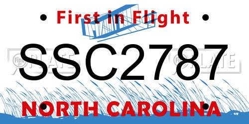 SSC2787 North Carolina License Plate