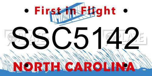 SSC5142 North Carolina License Plate
