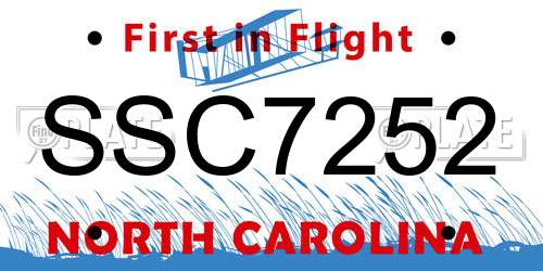 SSC7252 North Carolina License Plate