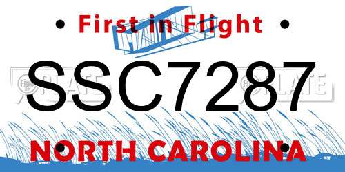 SSC7287 North Carolina License Plate