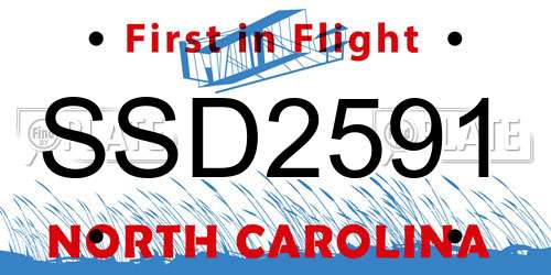 SSD2591 North Carolina License Plate