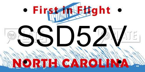 SSD52V North Carolina License Plate