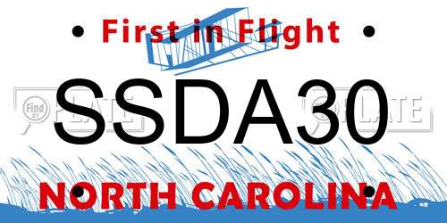 SSDA30 North Carolina License Plate