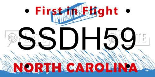 SSDH59 North Carolina License Plate