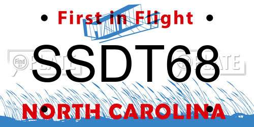SSDT68 North Carolina License Plate