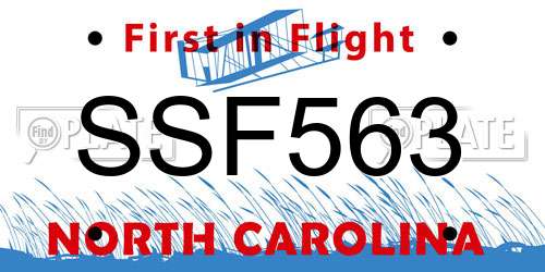 SSF563 North Carolina License Plate