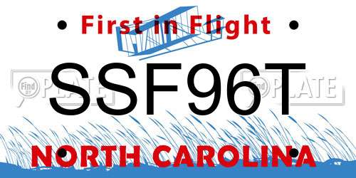 SSF96T North Carolina License Plate