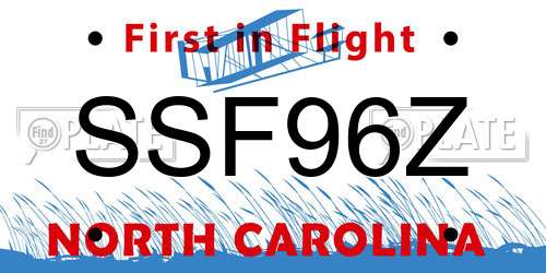 SSF96Z North Carolina License Plate
