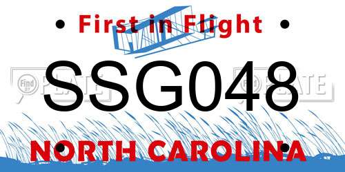 SSG048 North Carolina License Plate