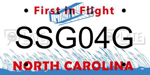 SSG04G North Carolina License Plate