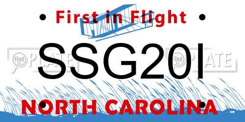 SSG20I North Carolina License Plate