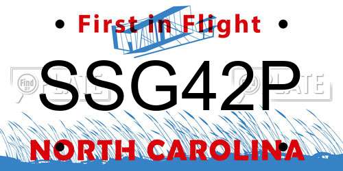 SSG42P North Carolina License Plate