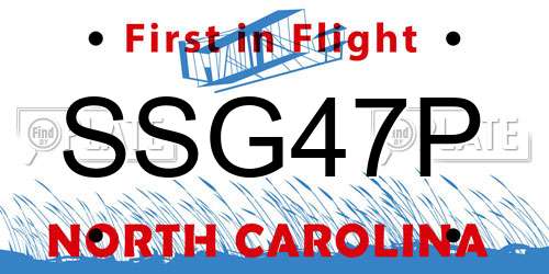 SSG47P North Carolina License Plate
