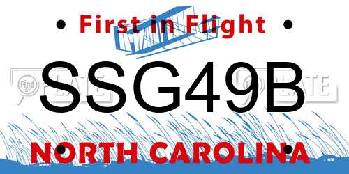 SSG49B North Carolina License Plate