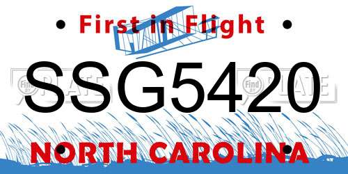 SSG5420 North Carolina License Plate