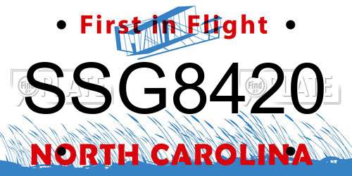 SSG8420 North Carolina License Plate