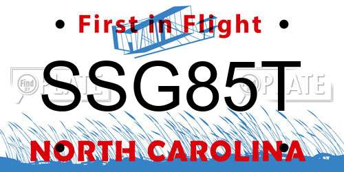 SSG85T North Carolina License Plate