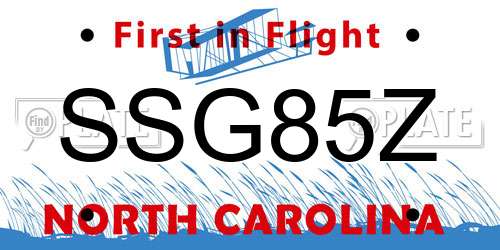 SSG85Z North Carolina License Plate