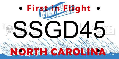 SSGD45 North Carolina License Plate