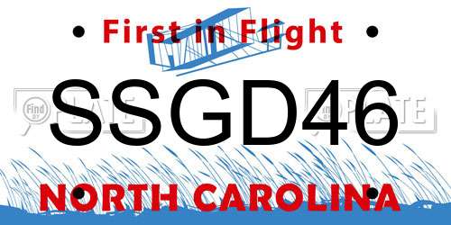 SSGD46 North Carolina License Plate