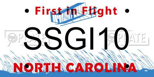 SSGI10 North Carolina License Plate