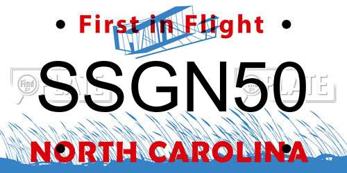 SSGN50 North Carolina License Plate