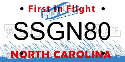 SSGN80 North Carolina License Plate