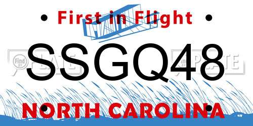SSGQ48 North Carolina License Plate