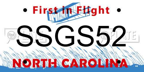 SSGS52 North Carolina License Plate