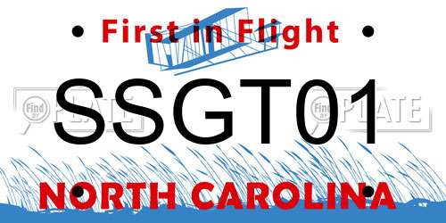 SSGT01 North Carolina License Plate
