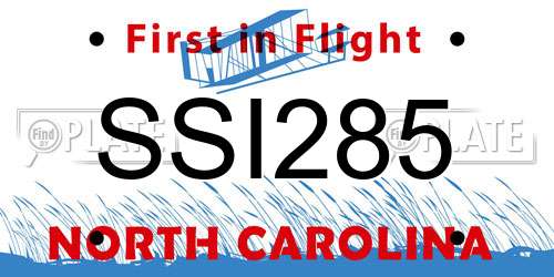 SSI285 North Carolina License Plate