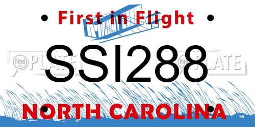 SSI288 North Carolina License Plate
