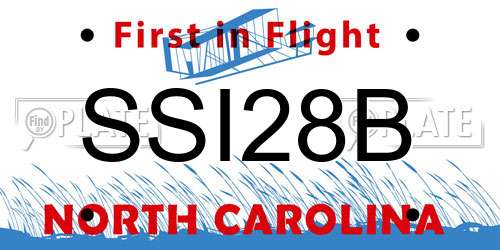 SSI28B North Carolina License Plate