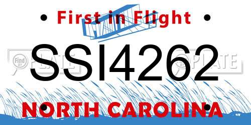 SSI4262 North Carolina License Plate