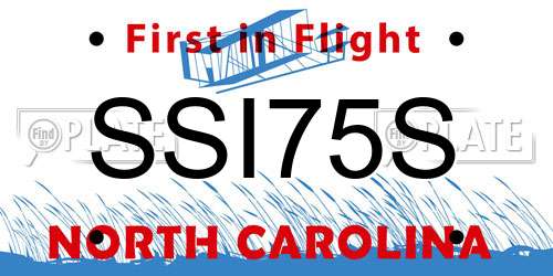 SSI75S North Carolina License Plate