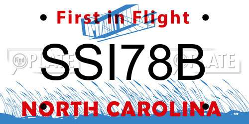 SSI78B North Carolina License Plate