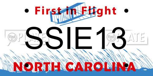 SSIE13 North Carolina License Plate