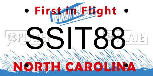 SSIT88 North Carolina License Plate